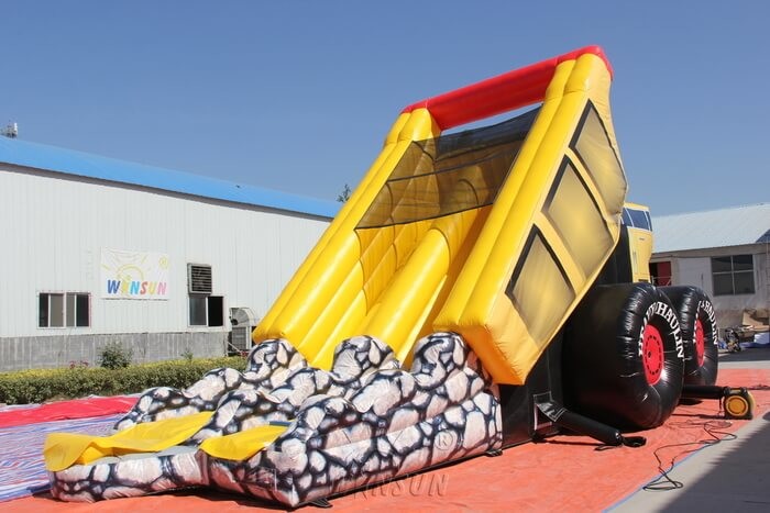 PVC Material Children'S Inflatable Slides Heavy Dump Truck Shape With Repair Kits