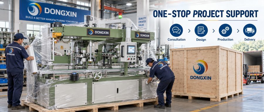 Fully automatic melamine dinnerware edge grinder in operation on a production line