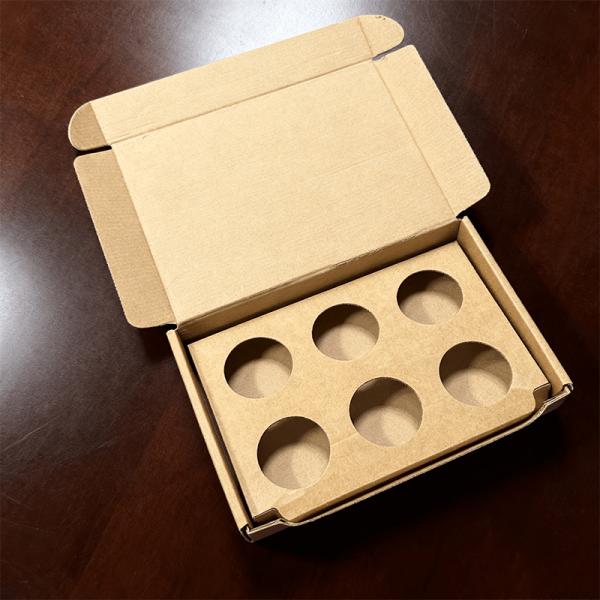 Custom 6-Pack Kraft Corrugated Gift Packaging Box For 2 Oz Scented Candle Tin