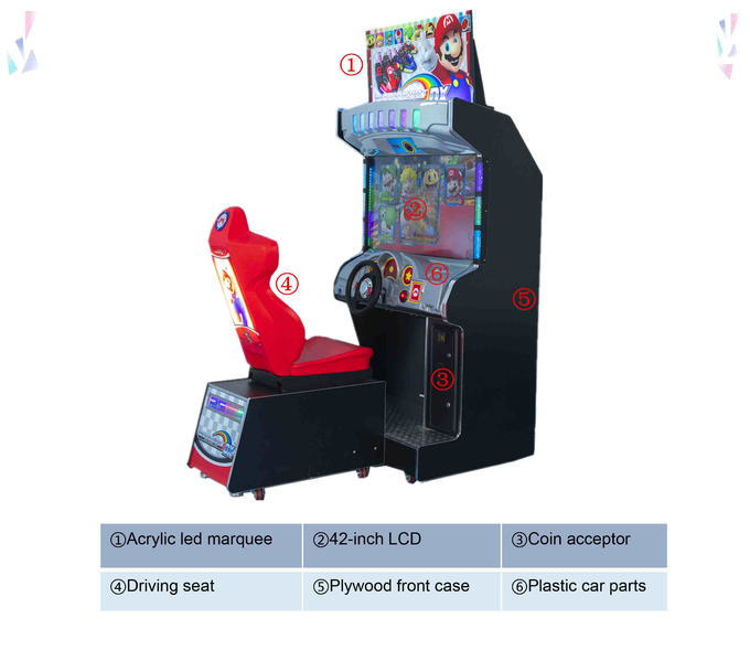 Mario Kart Dx Racing Simulator Arcade Game Machine HD Car Game With 32 Inch Screen