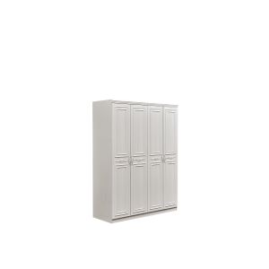 Removable Multipurpose White Wooden Wardrobe With Four Door Anti Deformation