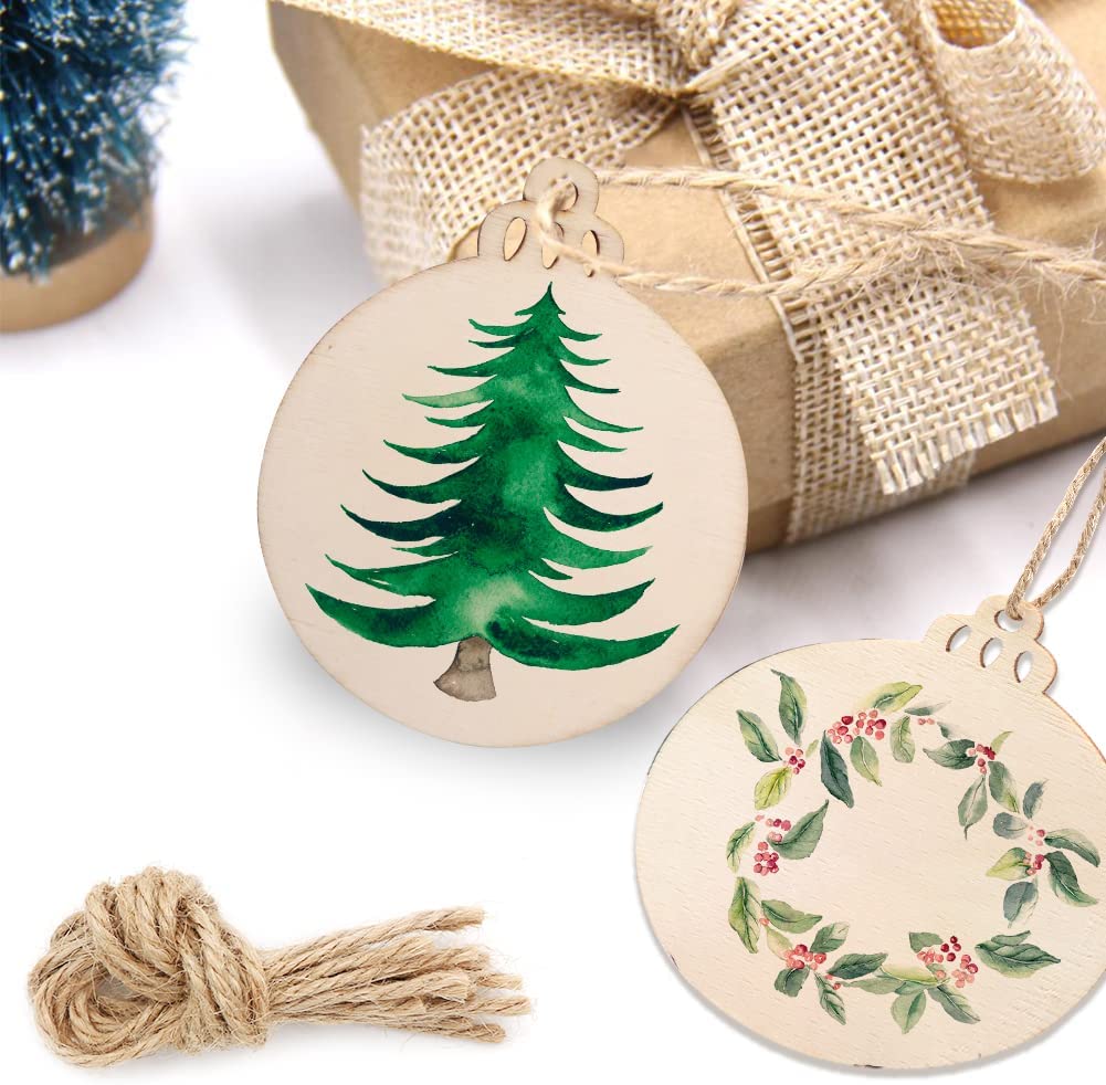 Creative DIY Round Shape Wooden Crafts Door Tag For Decorations Hanging Tag