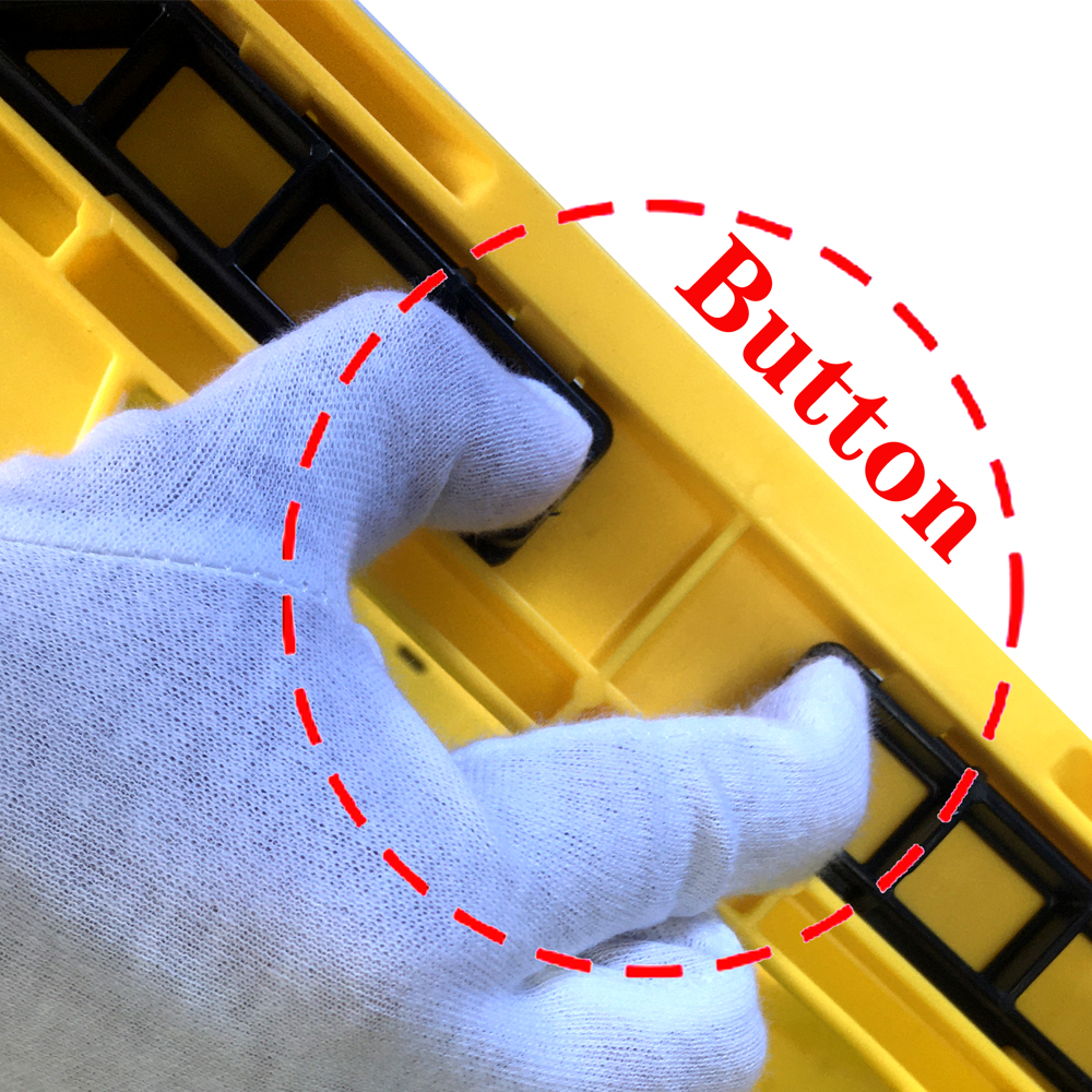Yellow Rectangular Plastic Square Crate Folding Plastic Storage Bins External 508x338x245mm
