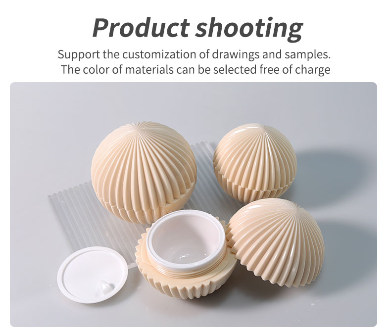 Sphere Shape Custom Cosmetic Packaging 50g 75g Plastic Container For Cream