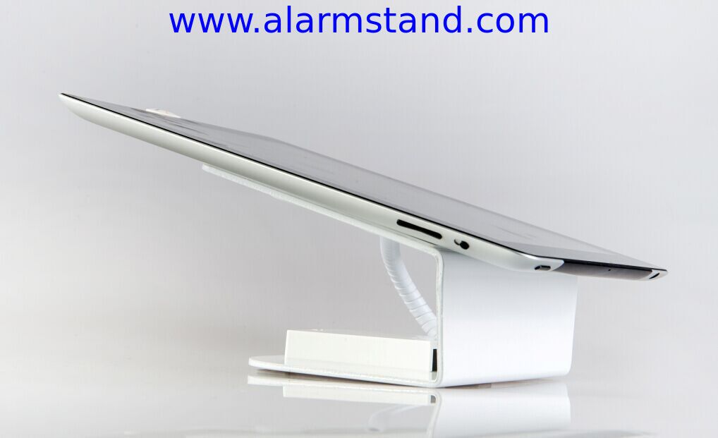 COMER anti-theft cable locking Security safe display tablet stand with alarm sensor and charging cord