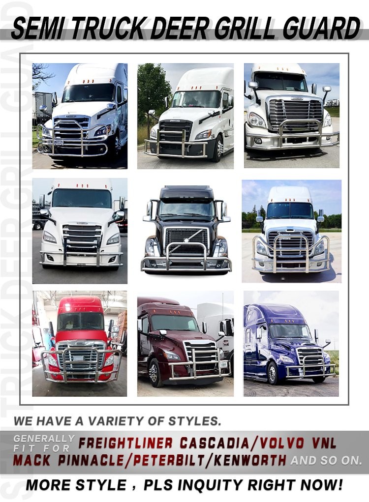 OEM Wholesale 304 Stainless Steel Deer Guard For Peterbilt Kenworth T660 International Prostar Vnl Semi Truck