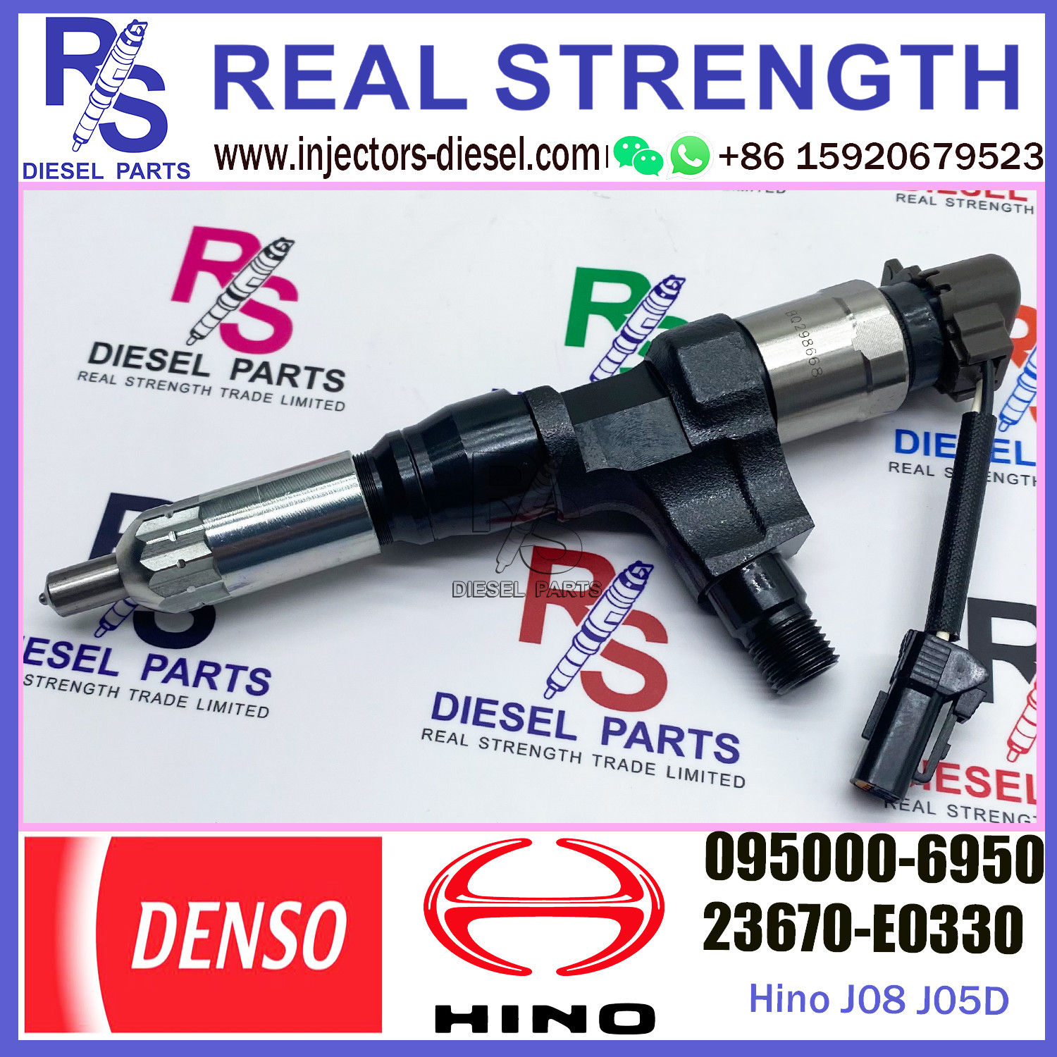 Diesel common rail injector 23670-E0330 9709500-695 095000-6951 095000-6950 for HINO J05C J05D diesel