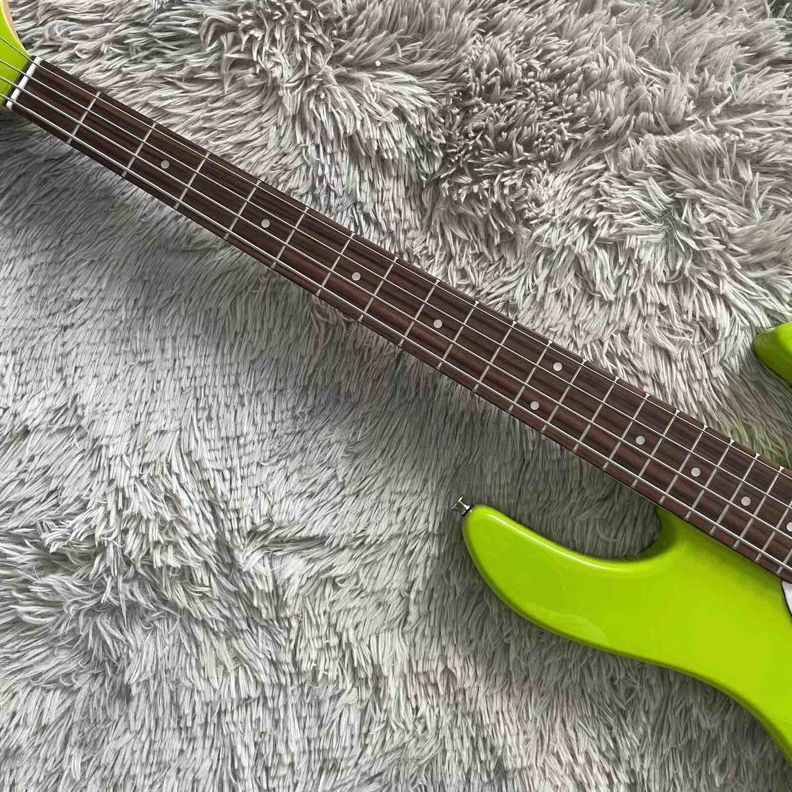 Custom 4 Strings Stingray Electric Bass Guitar in Green with White Pickguard Rosewood Fretboard