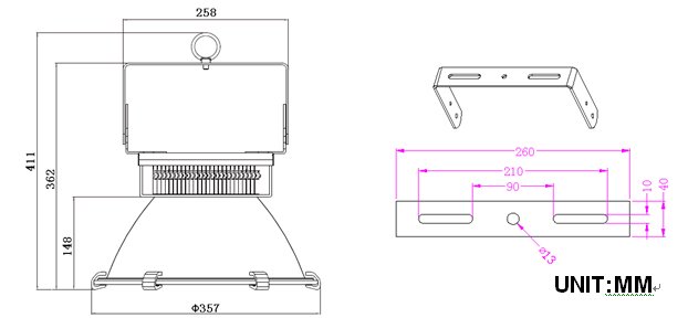 PF >0.95 Outdoor High Bay Light IP65 Led Highbay Light / Lamp Energy Saving 25D