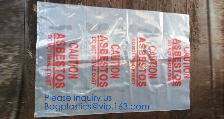 Hazardous Waste Yellow Plastic Bag Asbestos Garbage Bag,large size thicker LDPE asbestos remove bags,asbestos garbage ba