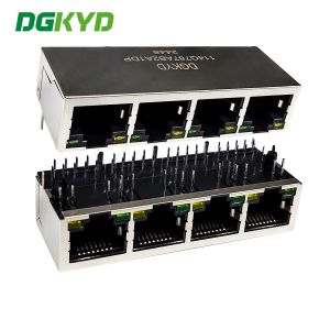 Four Port RJ45 Connector, Network Socket, Ethernet Interface, POE Connector, Ethernet Transformer DGKYD114Q787AB2A1DP Manufactures