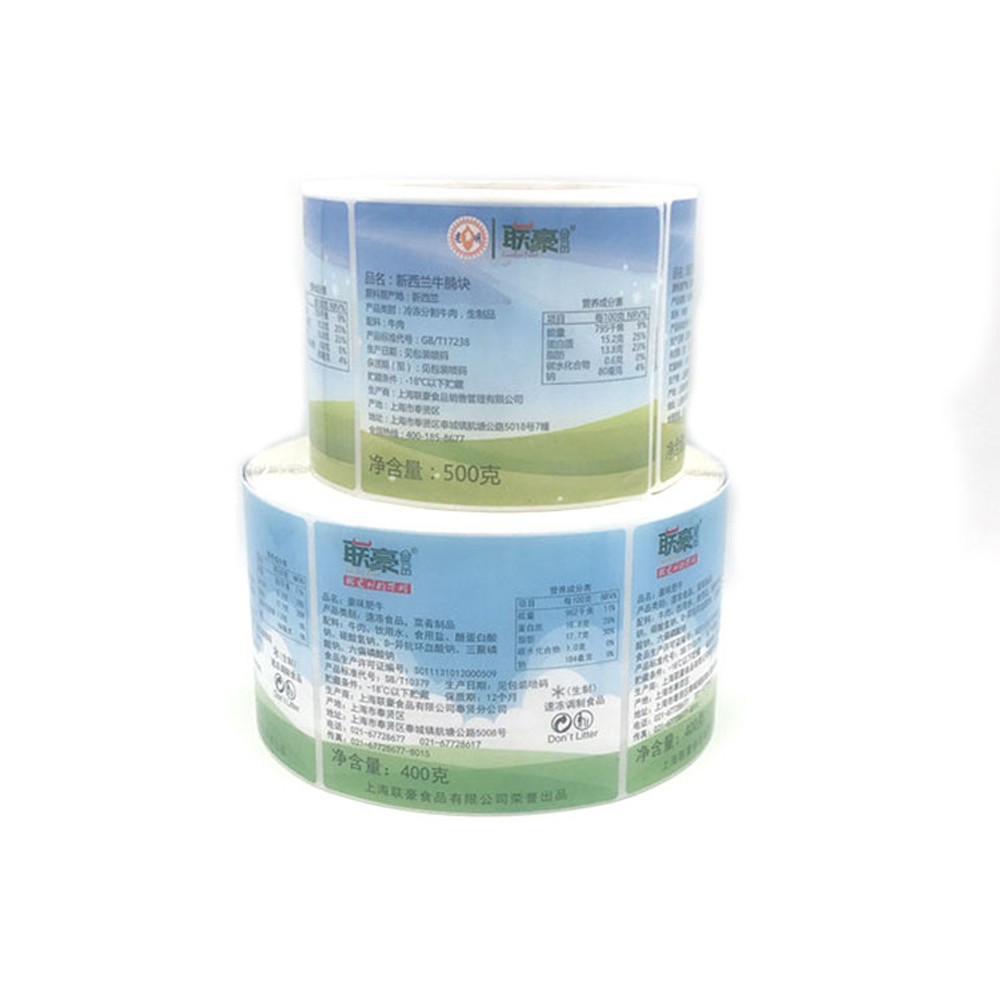 Paper / PVC Food Packaging Stickers for Fresh Beef Meat Or Ground Beef Snack
