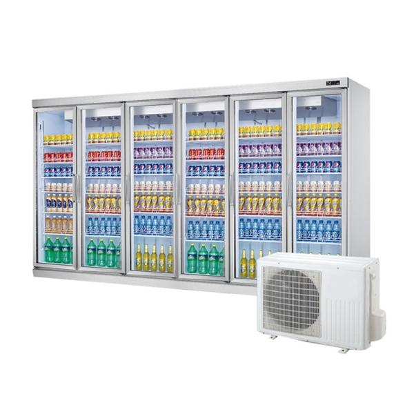 Shop Refrigeration Equipment Remote Cooling System 6 Glass Door Soft Drink
