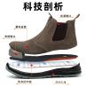 Buy cheap Unisex Suede Steel Toe Anti Smashing Pu Work Shoes Boots For Welding from wholesalers
