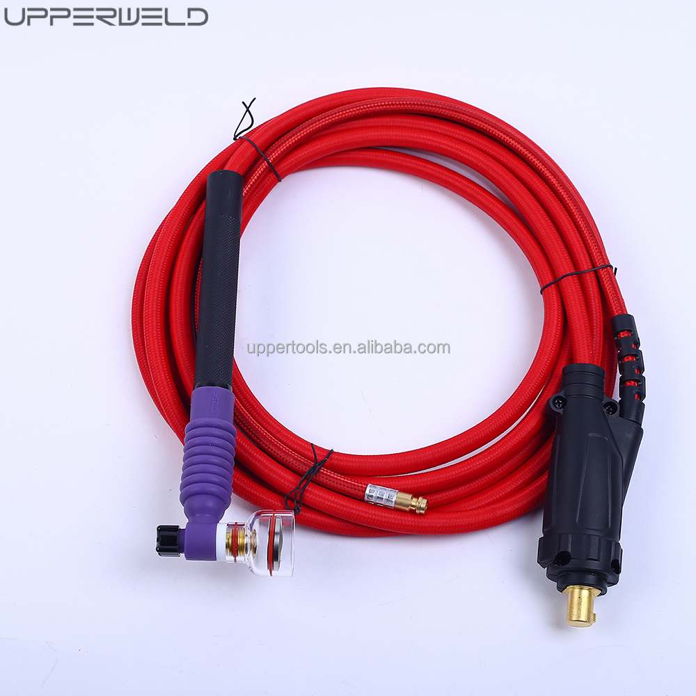 Cutting Industry Red and Black WT125F TIG Welding Torches with Glass Cup Performance