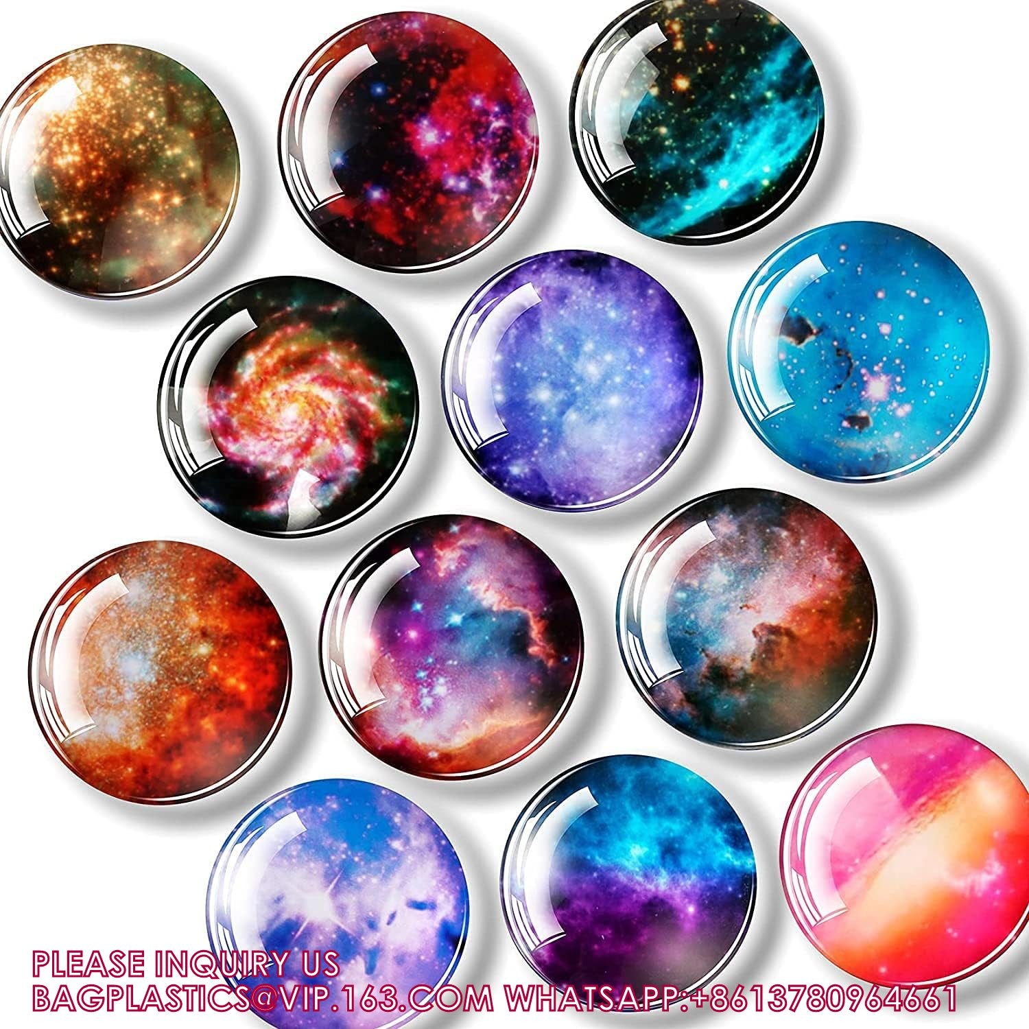Mixed-Color Glitter Glass Fridge Magnets For Whiteboard/Locker/Cabinet.Refrigerator Magnets Decorative Magnet