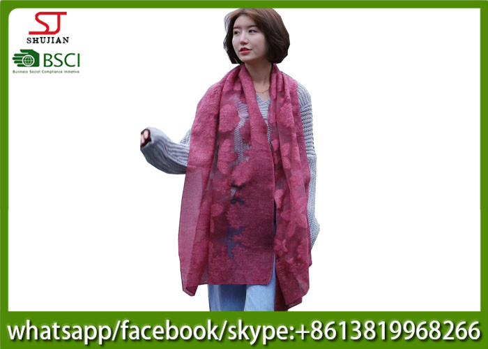 China factory direct supply cut flower wool feel scarf 70*180cm 100% wool neckerchief top fachion pashmina