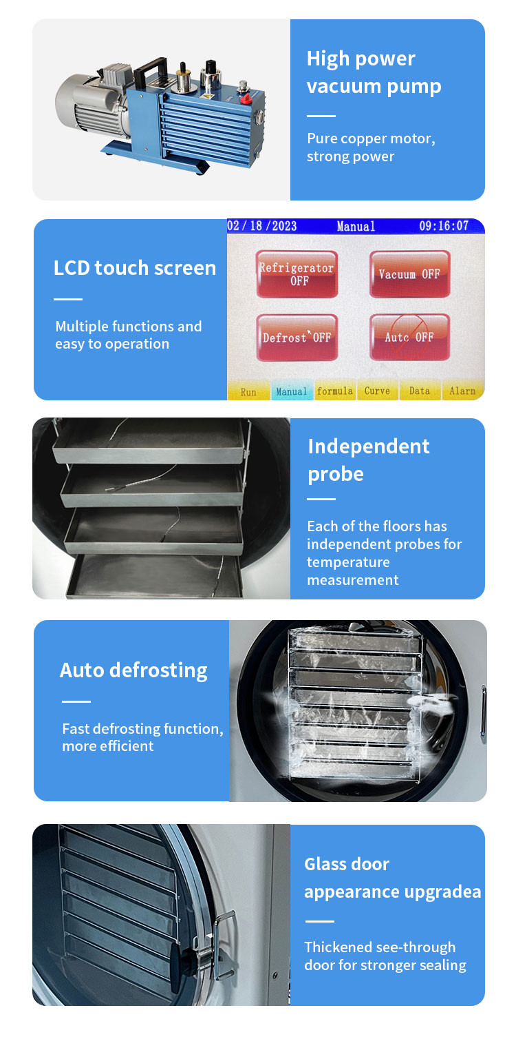 Lcd Display Food Vacuum Freeze Dryer For Food Preservation