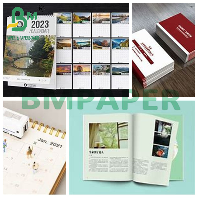 180gsm White C2s Art Paper High Glossy Board For Covers 70 * 100cm