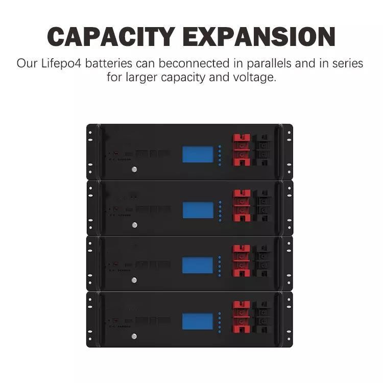 Rack Mounted 48 Volt Lithium Ion Battery 50Ah Solar Energy Storage IP54