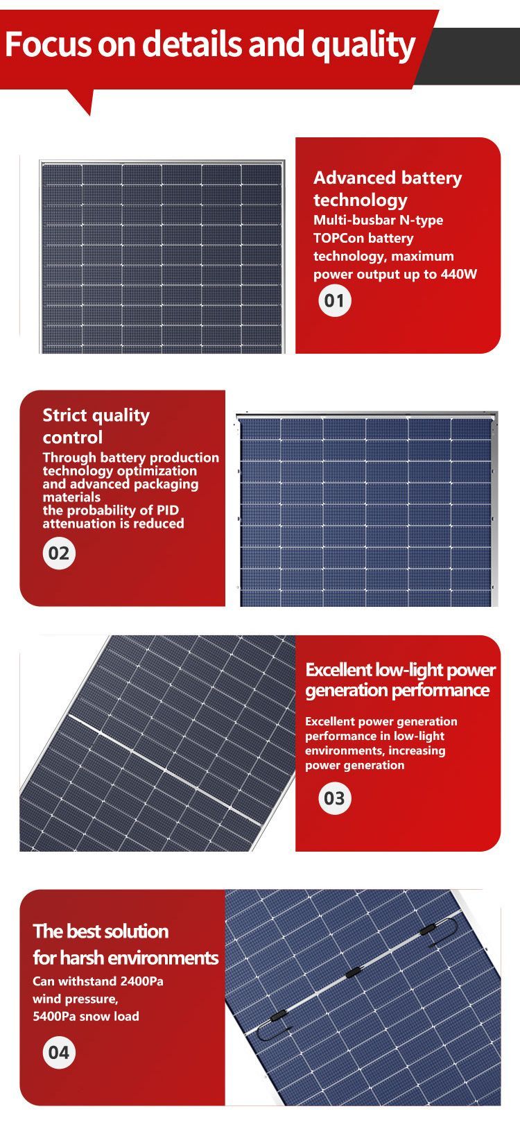 Solar Panel 590W Mono PV N-Type Topcon BIPV Hjt Mwt Monocrystalline 600W Solar Panel
