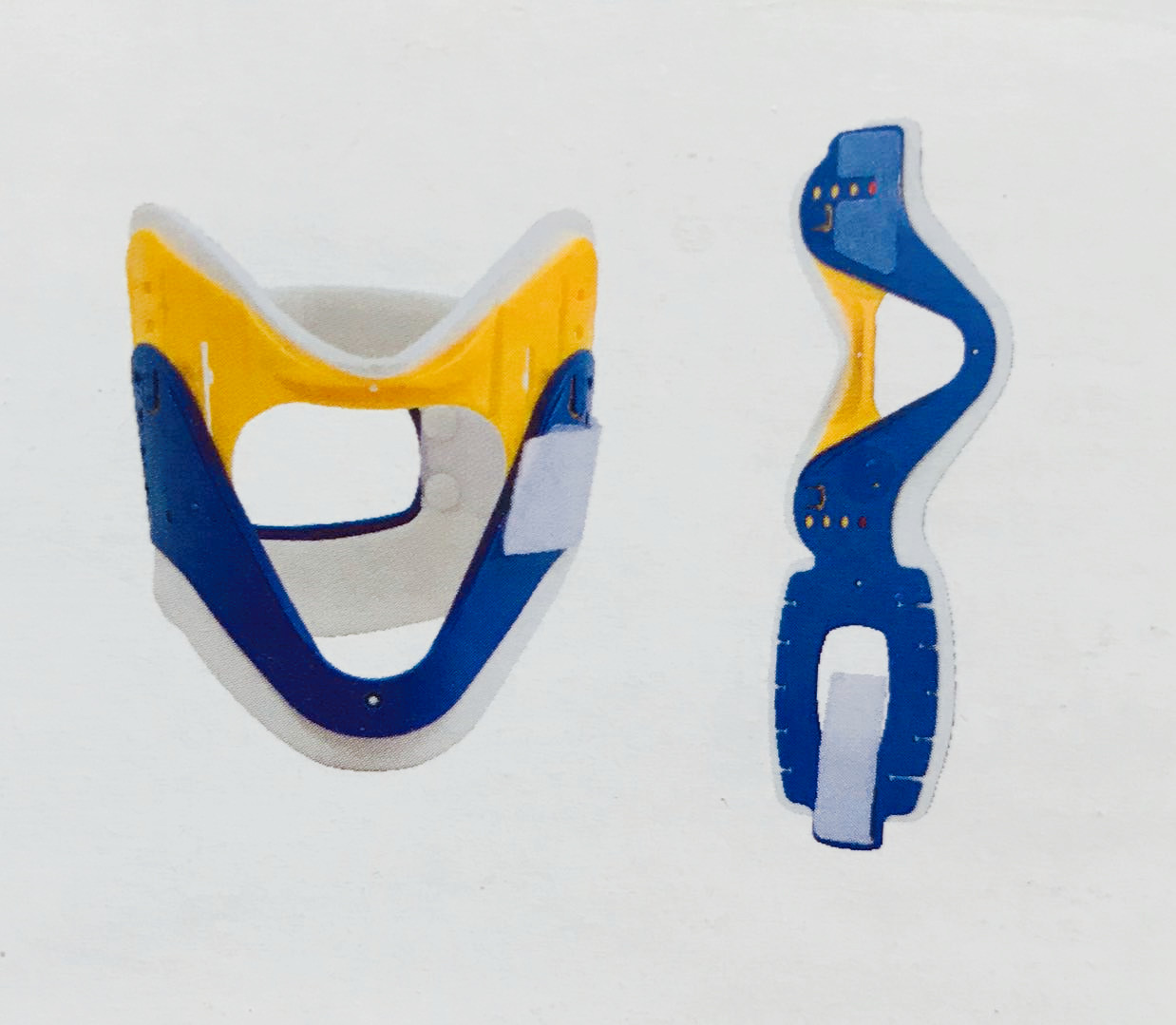 CE Medical Adjustable Cervical Collar Blue Yellow Adjustable Neck Brace
