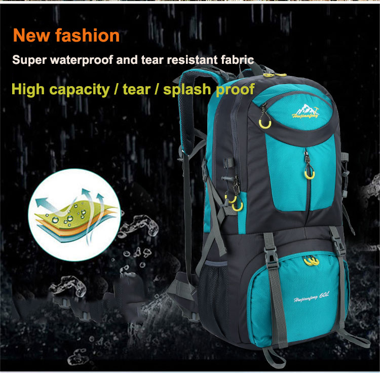 BSCI Water Resistant Hiking Backpack 60L Hiking Mountaineering Backpack