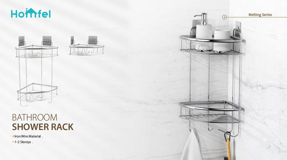 Triple Tier Stainless Steel Corner Shower Shelves bathroom storage rack Custom