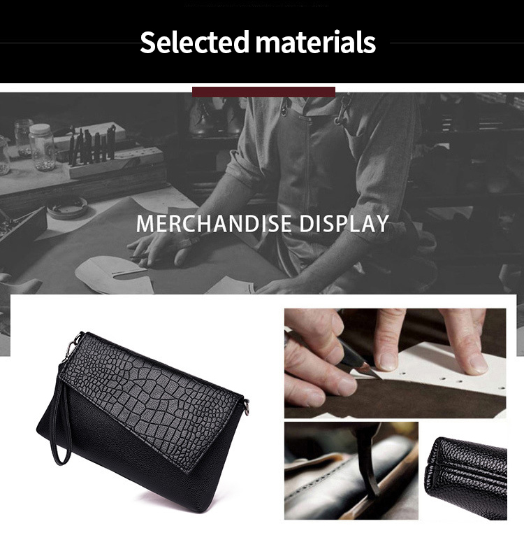 2023 Crocodile Pattern PU Leather Handbag Fashion Cover Envelope Clutch Bag for Women
