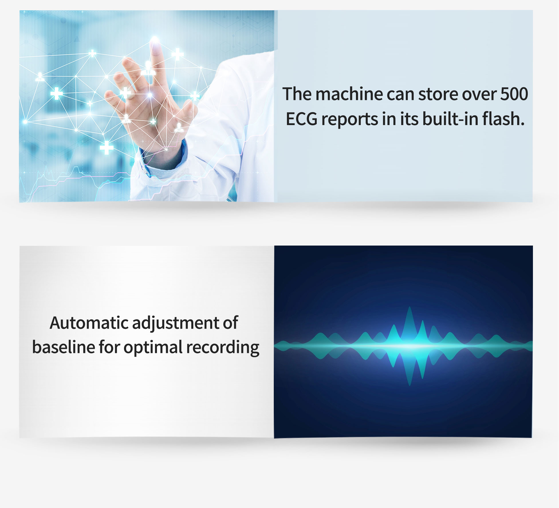 14.8V Touch Screen Medical Ecg Machine Data Transfer By Software Pc
