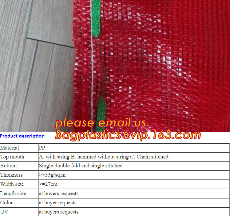 PP net vegetables leno mesh bag Color raschel PP PE mesh Plastic Nets bags tomato mesh bag,Agriculture Industrial Use an
