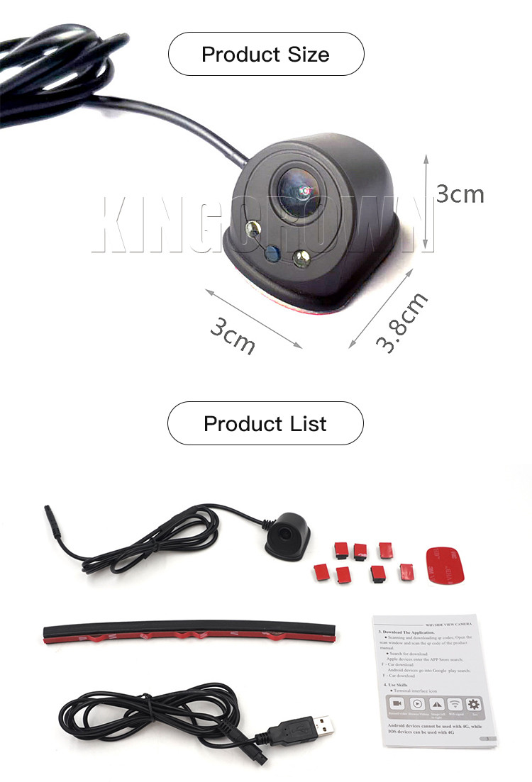 DC24V Vehicle Data Recorder Front View Wifi Reversing Camera Android ISO With USB Interface