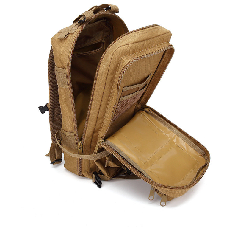 35L 900D Tactical Hiking Backpack Coyote Brown Double Stitched