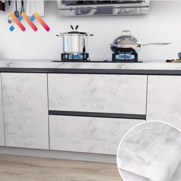 Wallpapers Marble PVC Film Kitchen Cabinet Wallpaper Waterproof Self Adhesive