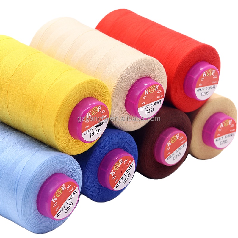 5000yds Sewing Machine Thread 100% Spun Polyester Sewing Thread 40/2 OEM ODM Accepted