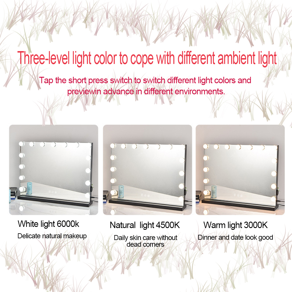 Extra LOGO Yes Large Vanity Led Makeup In Chrome Espejo Hollywood With Light Bulb Mirror