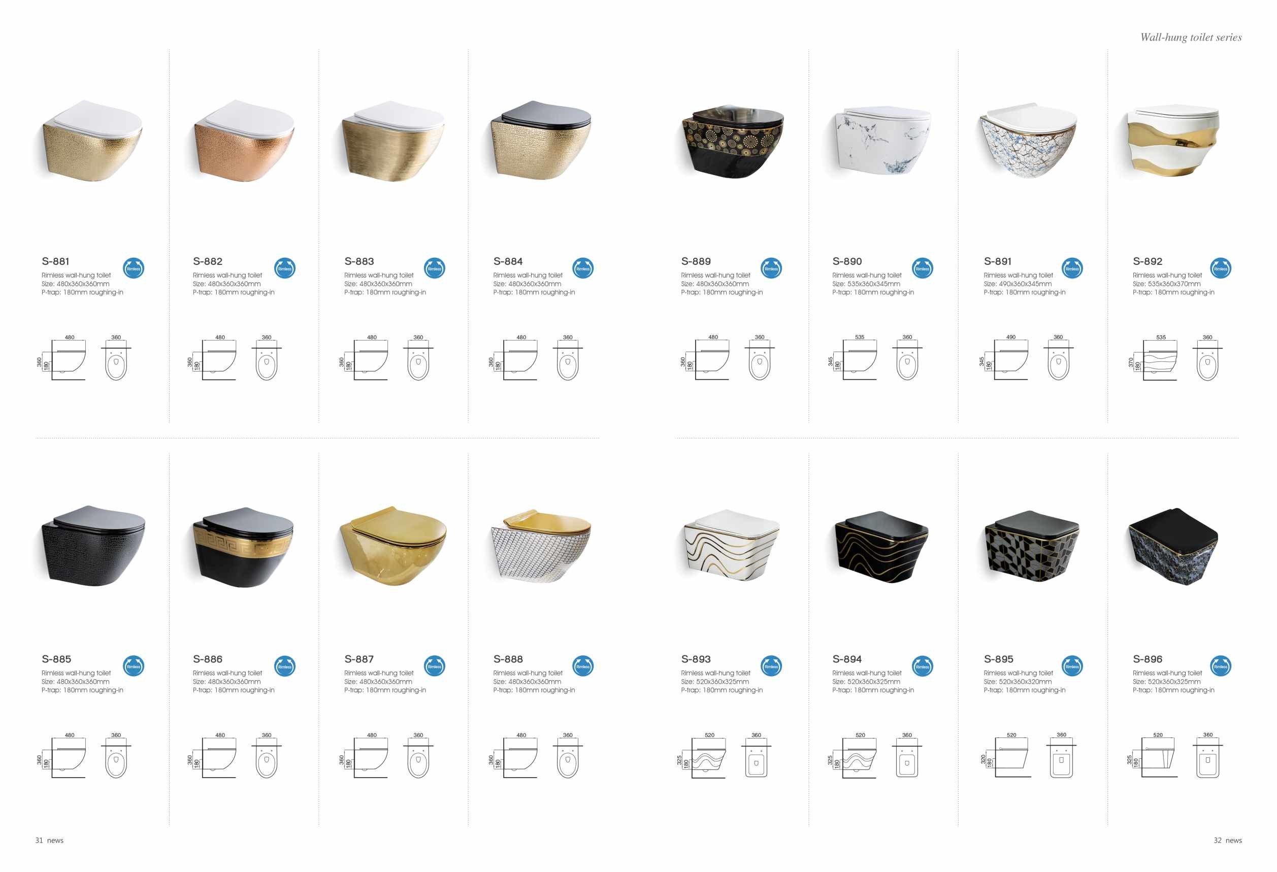 Ceramic Concealed Cistern Wall Hang Toilet Rimless Suspension Floating For Bathroom