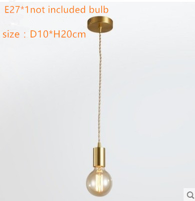 minimalist chandelier copper mordern pendant light lamp holder is E27