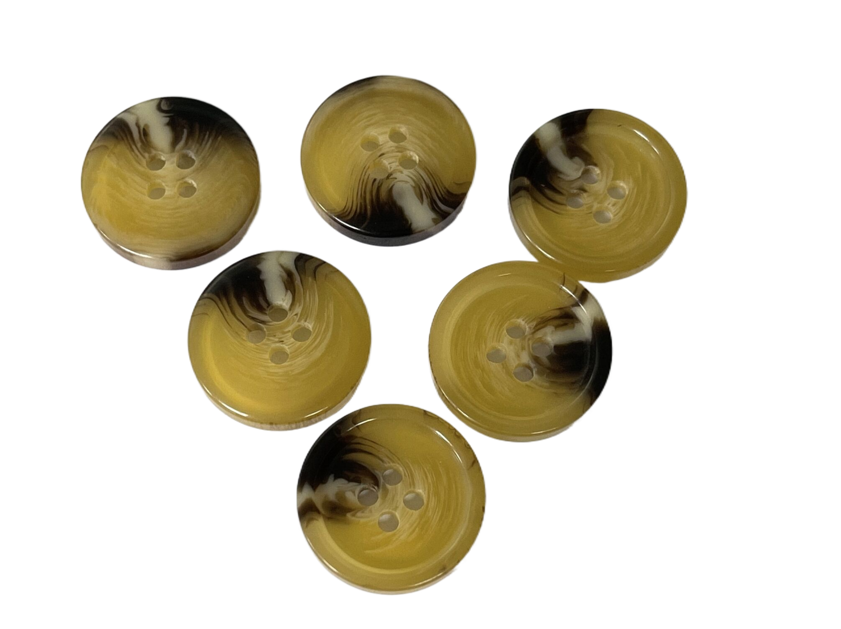 ODM Rim Yellow Color Fake Horn Buttons 30L Garment Accessory
