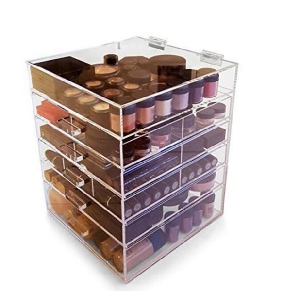 Customized Acrylic Makeup Organizer Drawers Stackable Cosmetic Storage Box