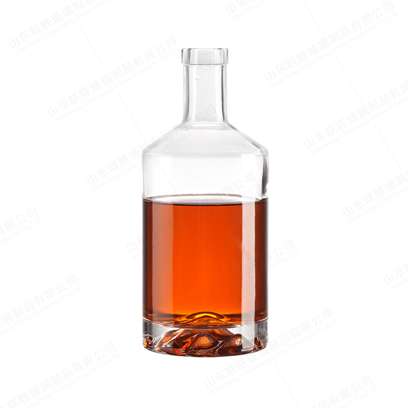 Collar Material Glass Bottle 500ml 750ml 100ml Clear with Thick Fire Mountain Bottom