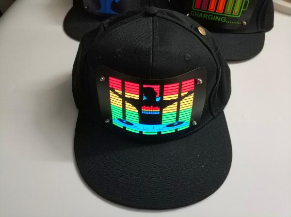 sound-Activated party LED hat Light up music flashing el cap Wireless voice