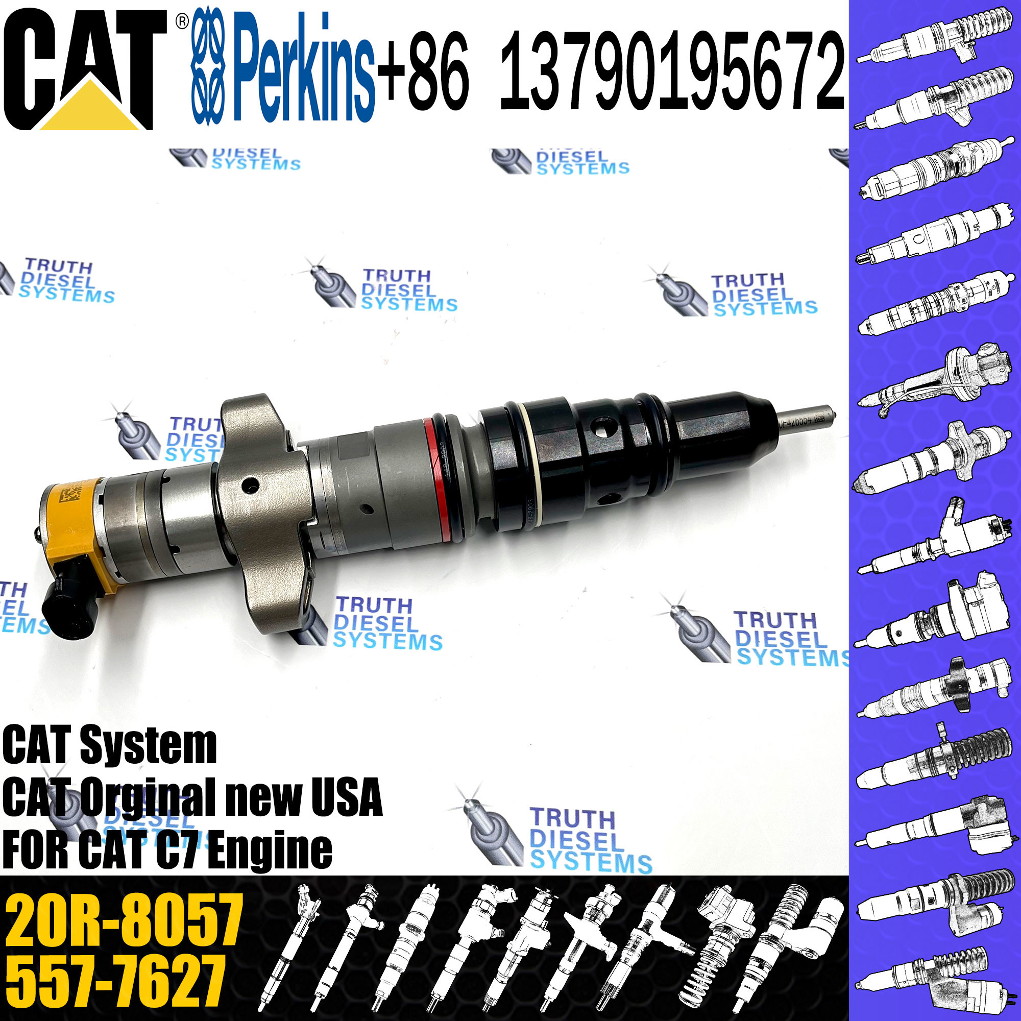 Diesel C7 Engine Common Rail Fuel Injector 387-9430 20R-8057 557-7627 20R-9079 20R-8066 387-9441 20R-8069 295-1409