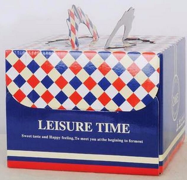 Wholesale custom Paper Cookies packing Cake Box with PVC window,Wholesale Plastic Square Birthday Wedding Packaging Clea