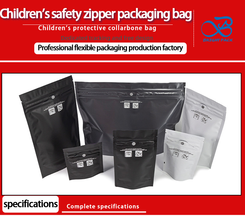 Custom Child Resistant Mylar Bags Odor Resistant Child Resistant Plastic Zipper Lock Child Resistant Mylar Bags