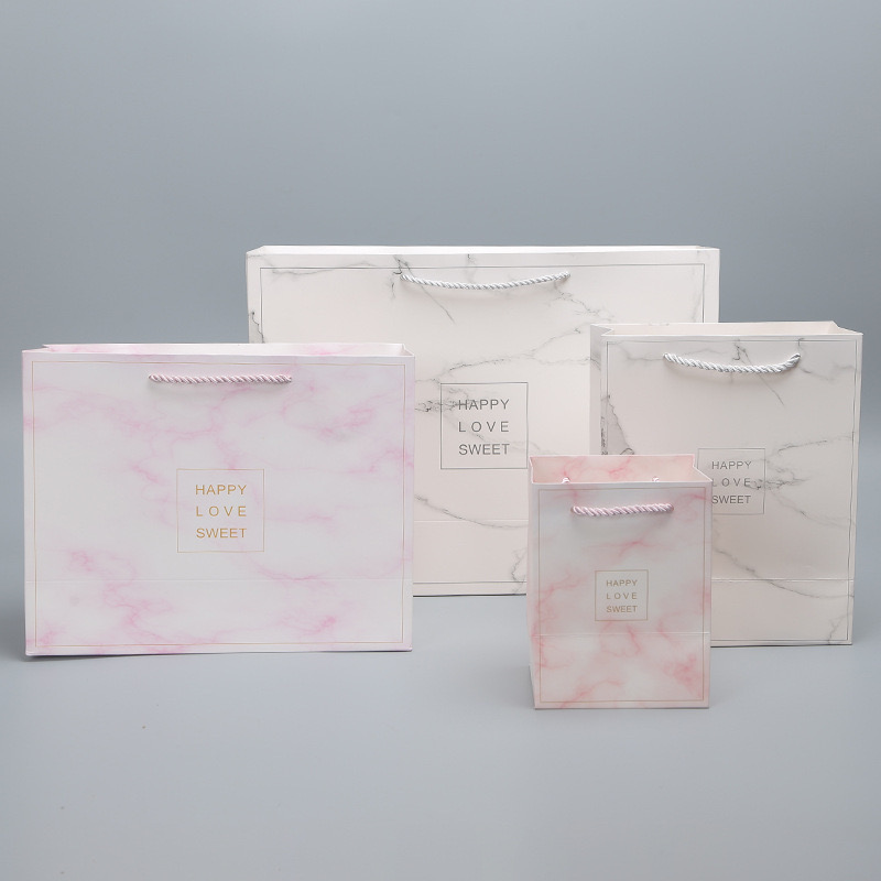 White Card Gold Hot Stamping Paper Shopping Bag For Clothes and Boutiques Custom Order