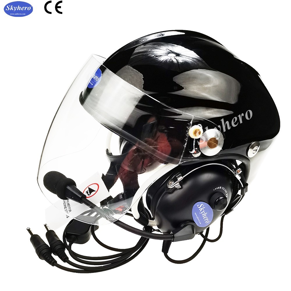 CE certificated Aviation helmet high quality aircraft helmet black color flight helmet 4 size