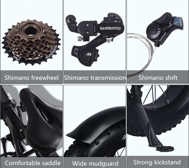 48V 20" Fat tire Ebike with Foldable Design and One Seat Capacity Range per Power 31-60 km