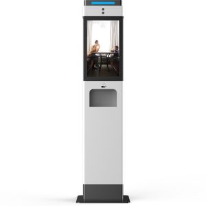 21 Inch Advertising Function Face Recognition Thermometer With 10L Dispenser