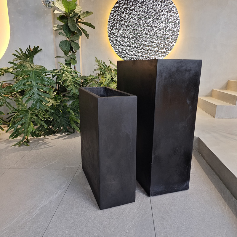 Frost Resistant Round Shape Fiber Clay Planter For Hotel